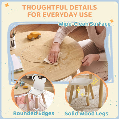 Ensemble table et chaises pour enfants motifs d'ours — Lot de 3