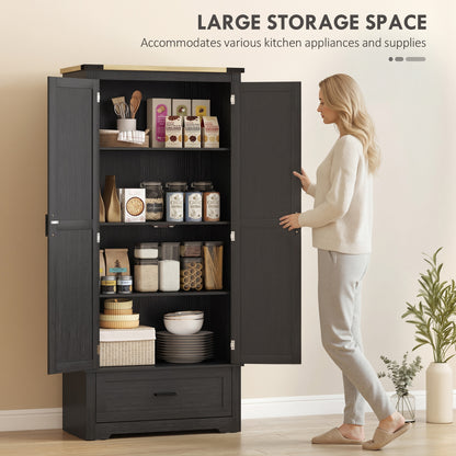 Armoire-garde-manger de cuisine style campagnard 175 cm