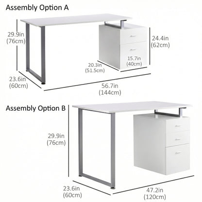 Bureau informatique tiroirs amovibles 47 po