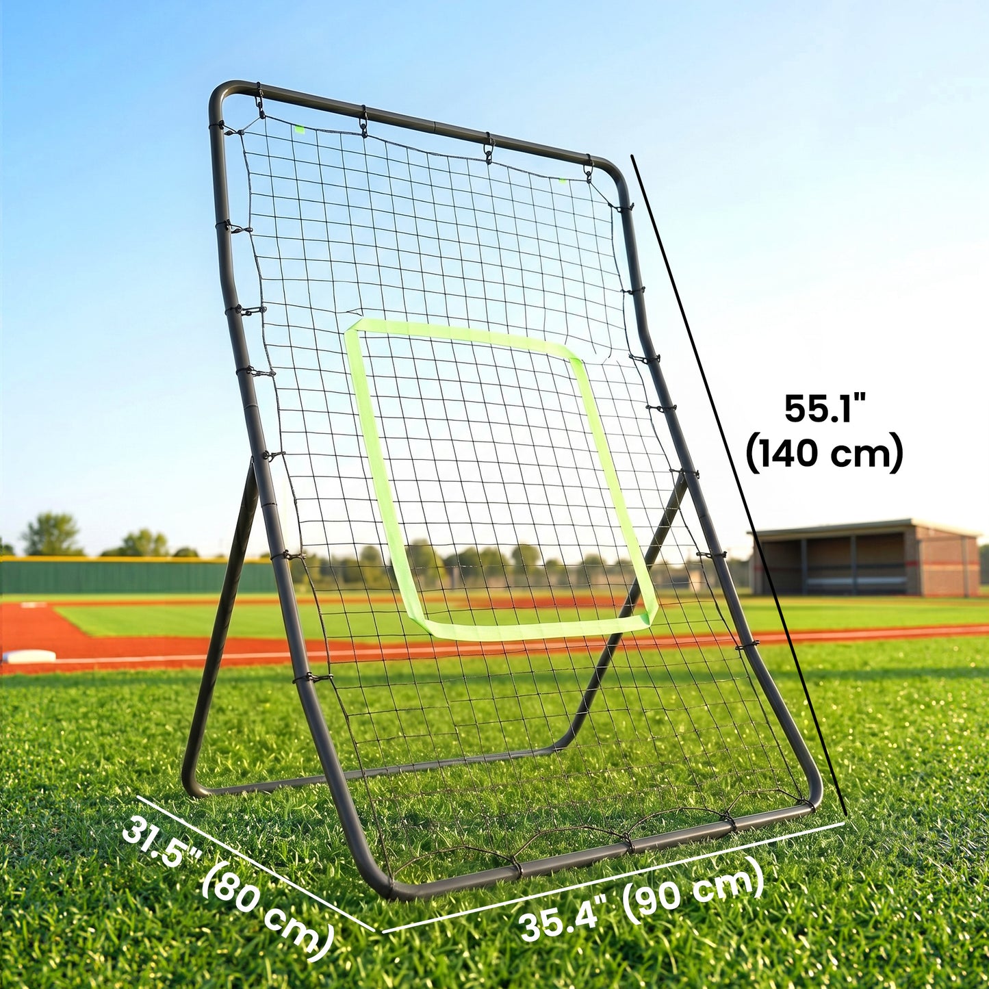 Filet rebondissant d'entraînement baseball avec zone de frappe
