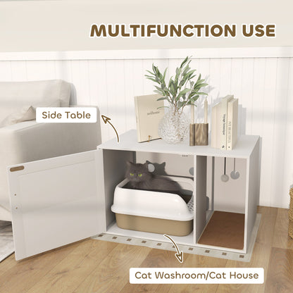 Meuble litière pour chat style boho
