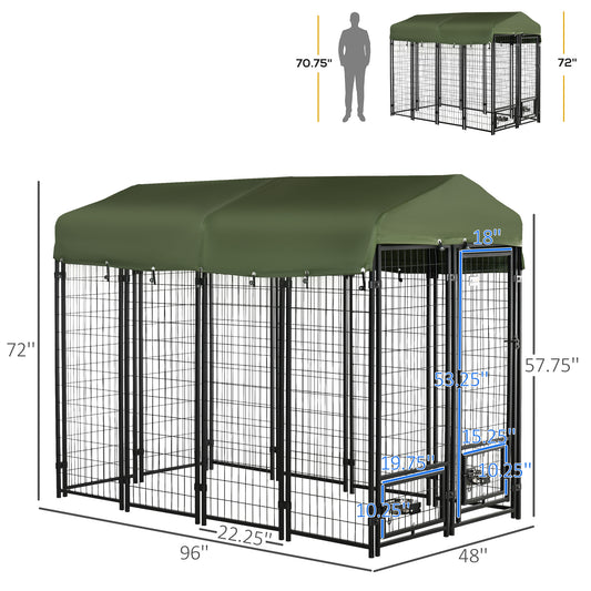 Enclos pour chien extérieur verrouillable acier soudé