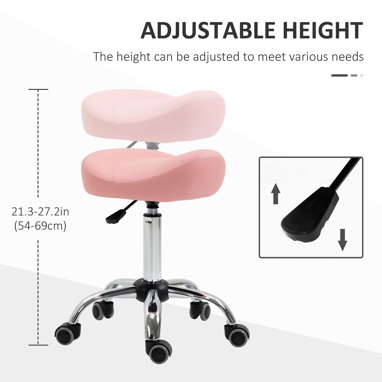 Tabouret selle ergonomique ajustable à roulettes