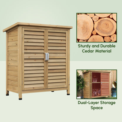 Remise de jardin en bois avec 2 portes et tablettes