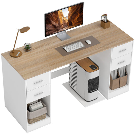 Bureau informatique avec 4 tiroirs et tablette mobile