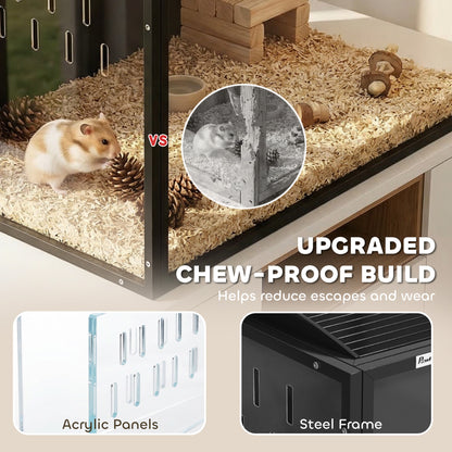 Cage hamster spacieuse cadre acier 105 cm