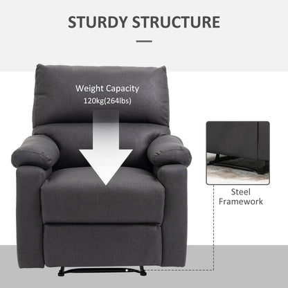 Fauteuil inclinable manuel avec repose-pieds en lin
