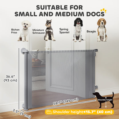 Barrière pour chien rétractable en maille