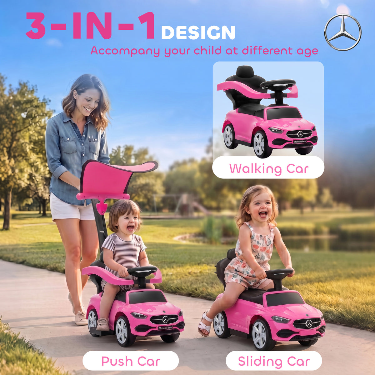 Voiture poussette jouet 4 en 1