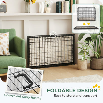 Cage pour chien pliante en métal avec coussin