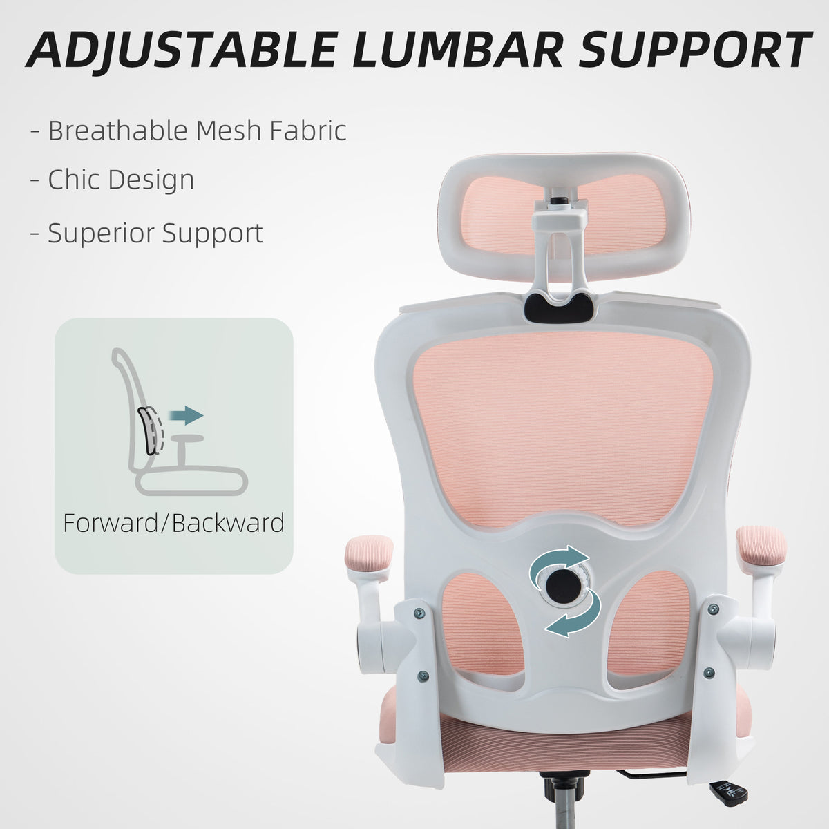 Chaise de bureau ergonomique en maille avec support lombaire