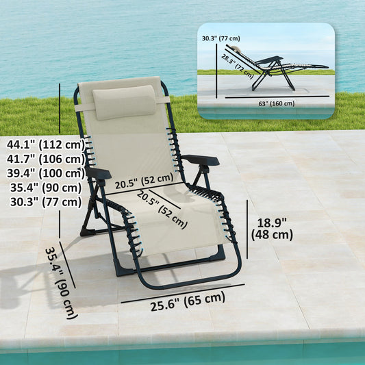 Chaise longue zéro gravité 5 positions pliante
