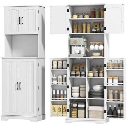 Grand garde-manger de cuisine de style maison de campagne 181,5 cm
