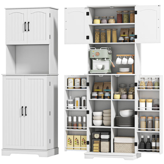 Grand garde-manger de cuisine de style maison de campagne 181,5 cm