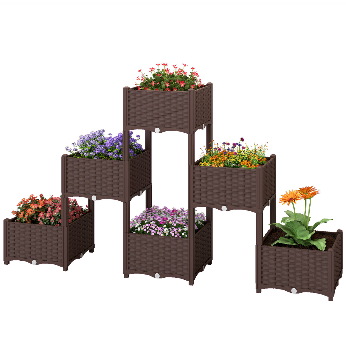 Jardinière surélevée modulaire avec réservoir — gris
