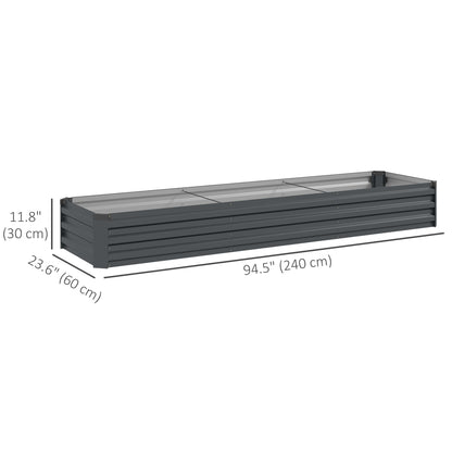 Bac surélevé galvanisé 8'x2'x1' pour jardin