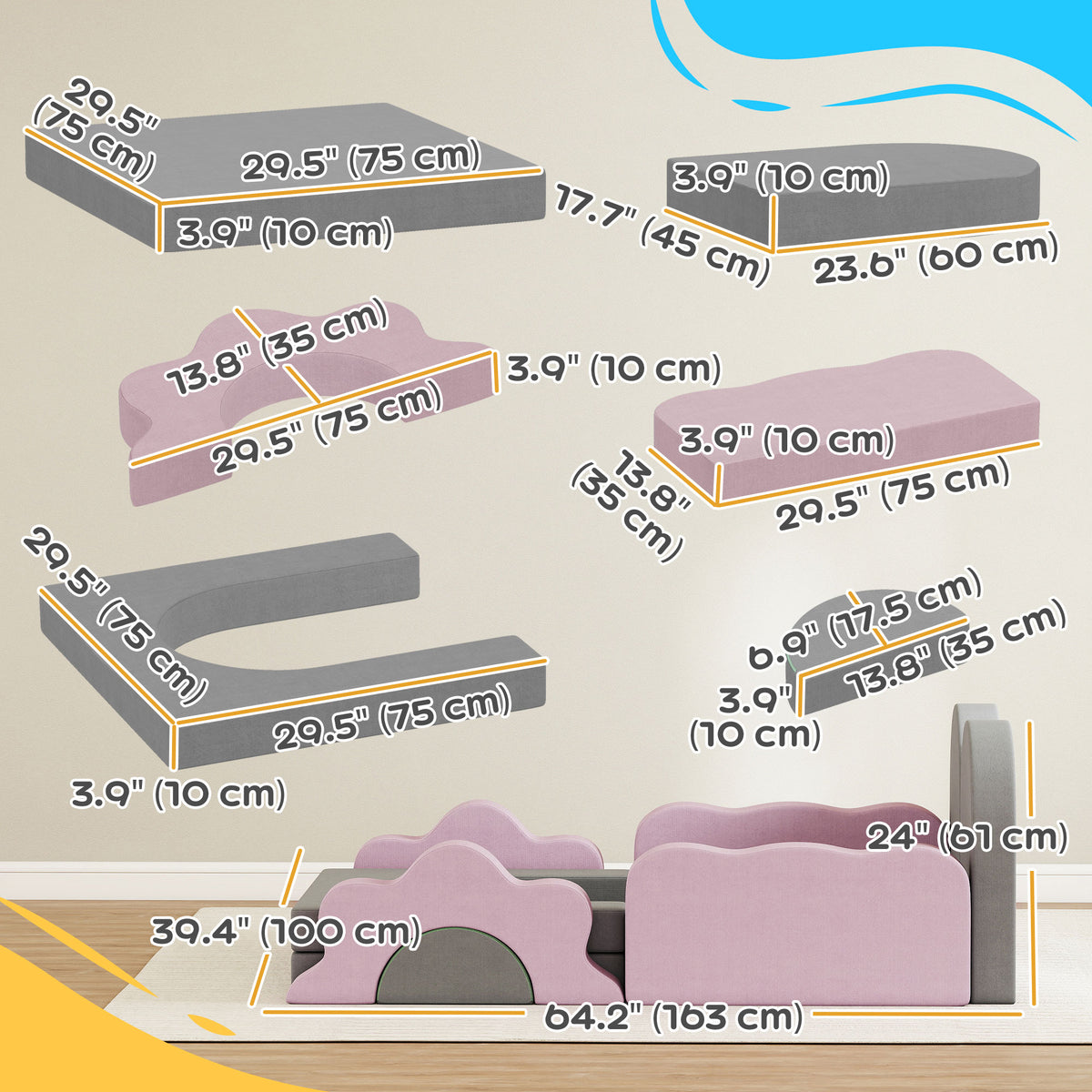 Blocs d'escalade et fosse à balles — Lot de 12