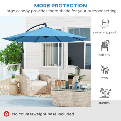 Parasol déporté patio 10 pieds cantilever avec base croisée