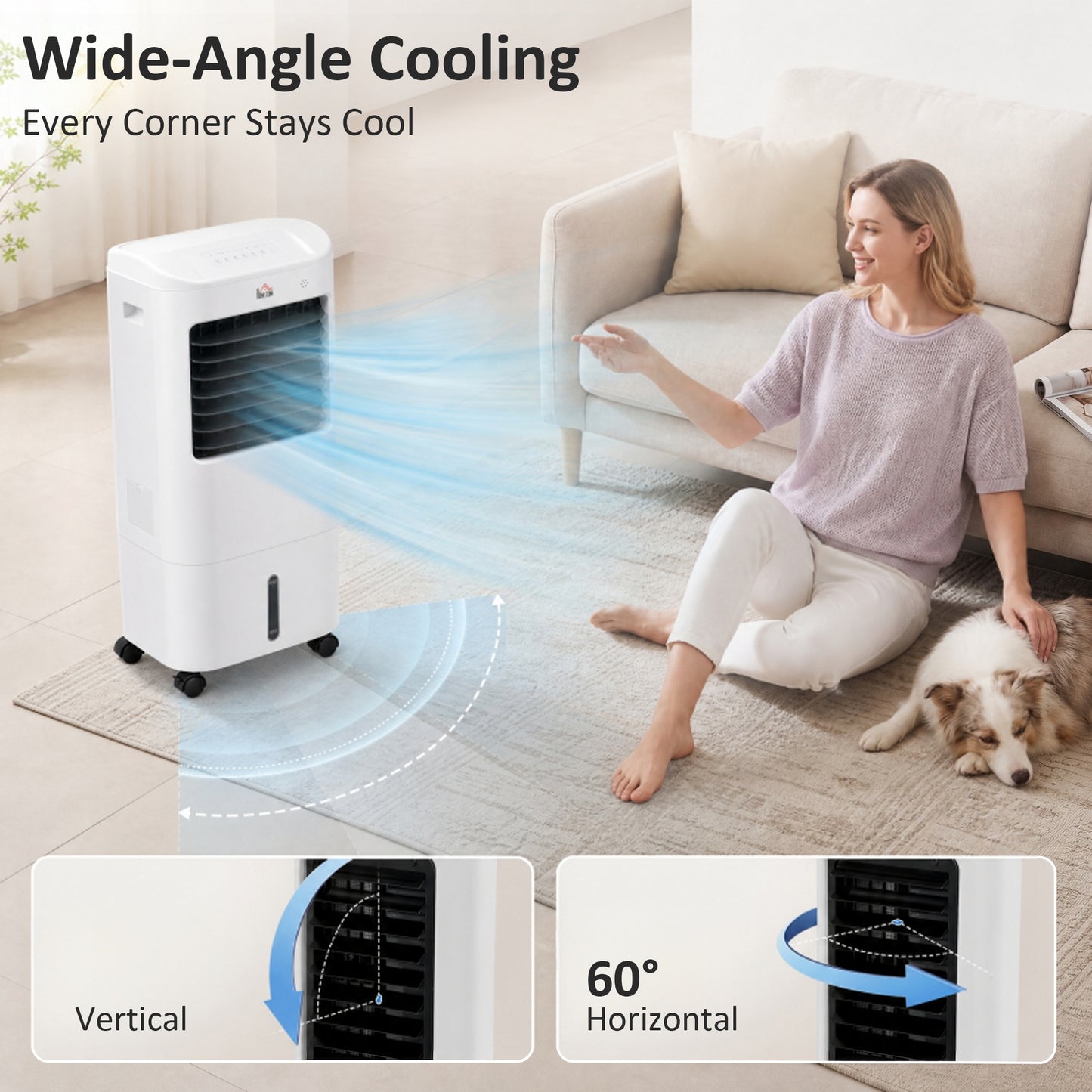 Ventilateur tour avec pack de glace 3 vitesses télécommande