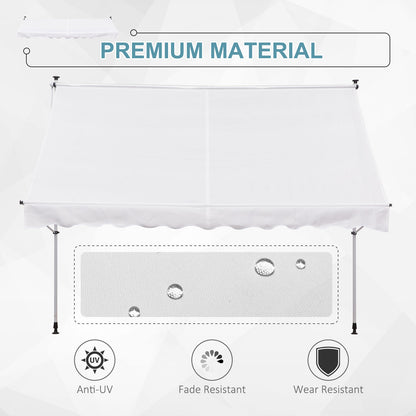 Store rétractable manuel patio sol plafond 305x152cm ajustable