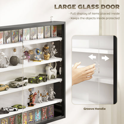 Vitrine murale 5 tablettes avec 2 portes en verre