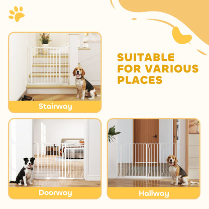 Barrière pour animaux réglable avec porte — acier
