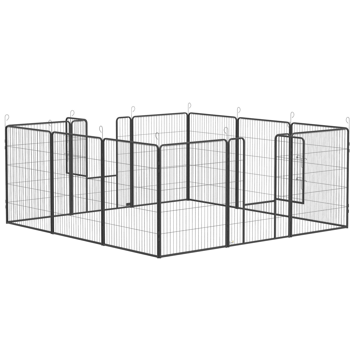 Enclos pour chien 12 panneaux avec portillon 99 cm