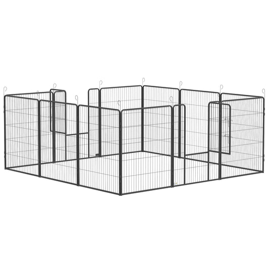 Enclos pour chien 12 panneaux avec portillon 99 cm