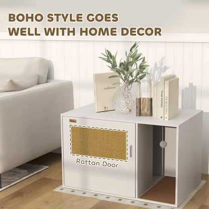 Meuble litière pour chat style boho