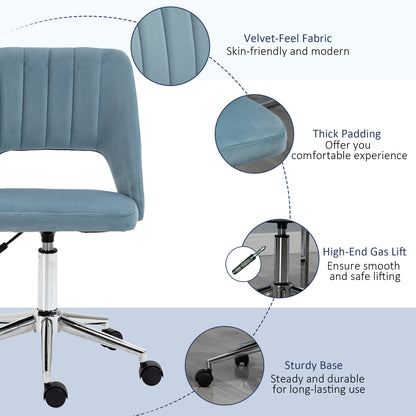 Chaise de bureau mi-hauteur velours forme festonnée pivotante