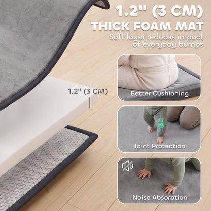 Tapis de jeu pour bébé matelassé antidérapant