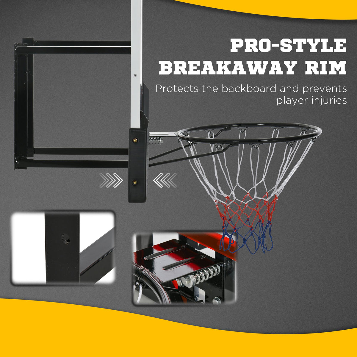 Panier de basket-ball mural réglable