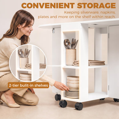 Table à manger pliante avec rangement pour petits espaces 120 cm