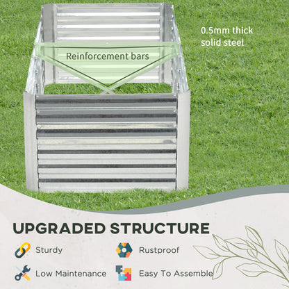 Jardinière surélevée acier galvanisé avec tiges renforcées 180cm