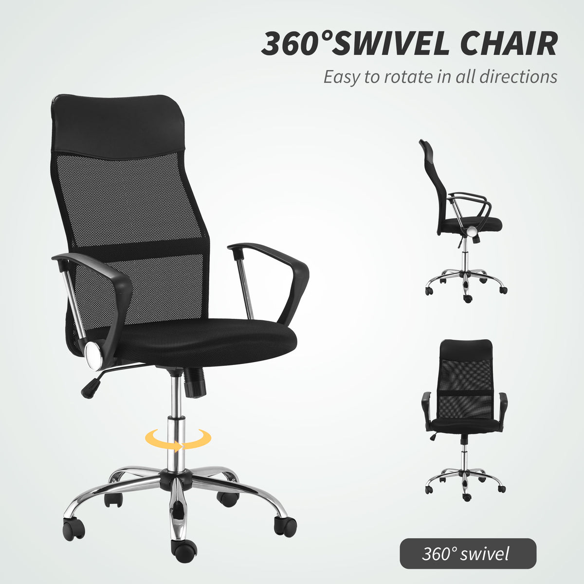 Chaise de bureau ergonomique dossier haut maille