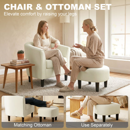 Fauteuil accent moderne avec ottoman et ressorts ensachés