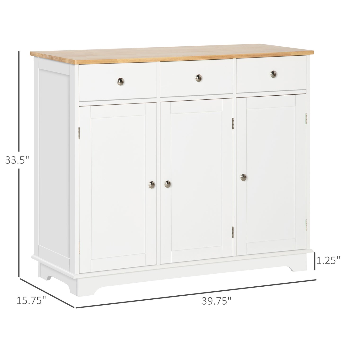 Buffet moderne avec rangement tiroirs et tablettes ajustables