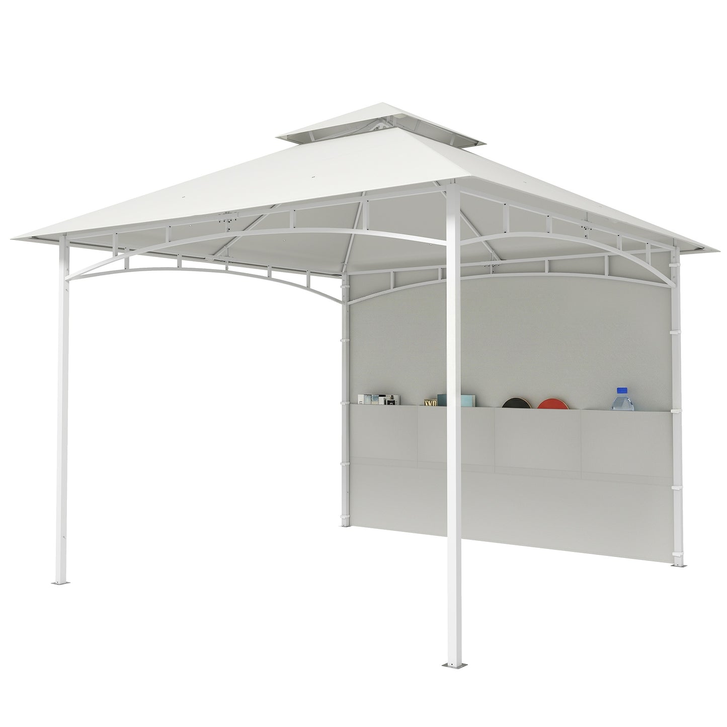 Gazébo patio double toit 3 x 3 m avec rangement