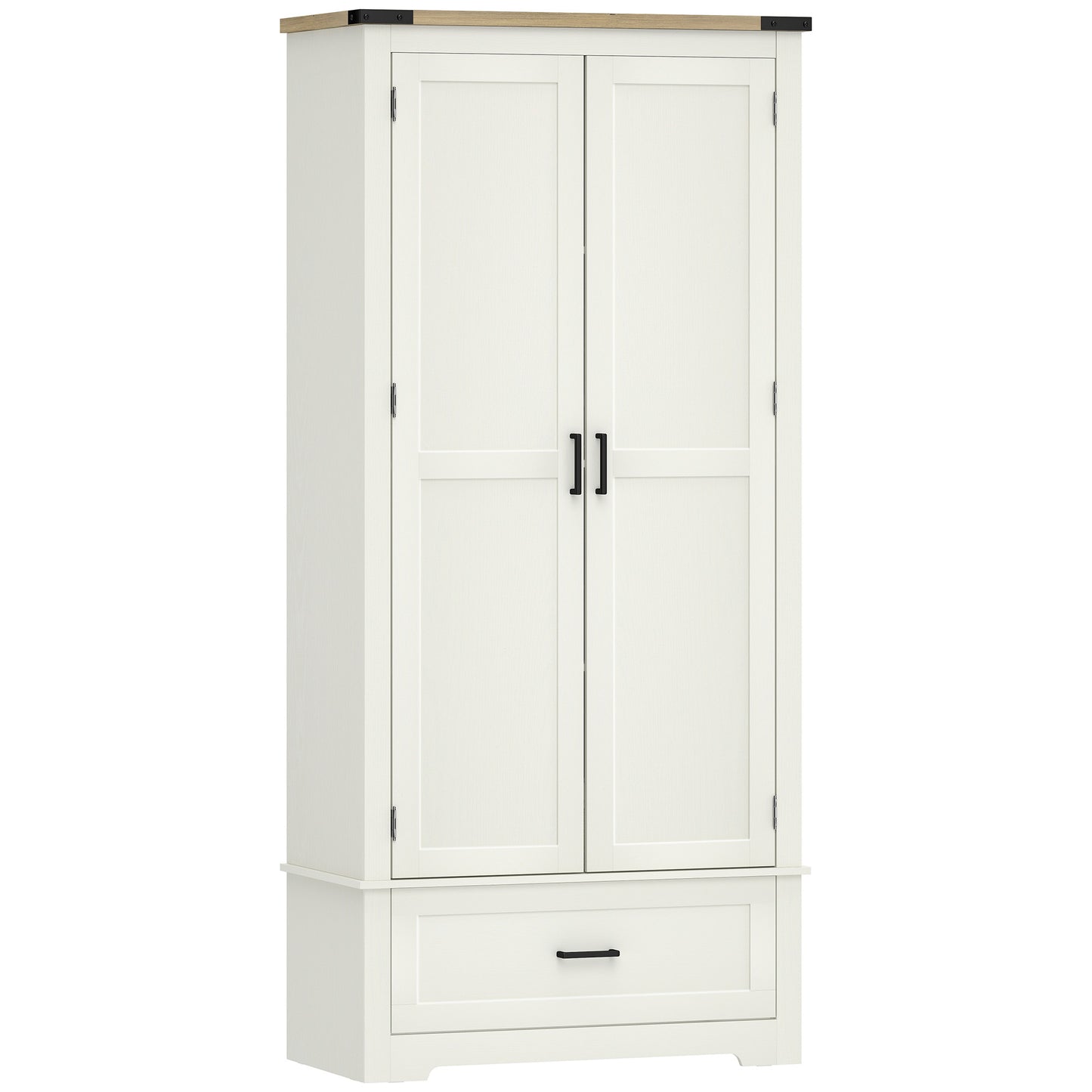 Armoire-garde-manger de cuisine style campagnard 175 cm