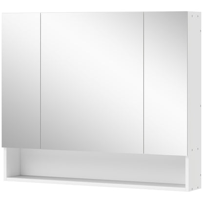 Armoire à pharmacie murale avec miroir triple et tablettes