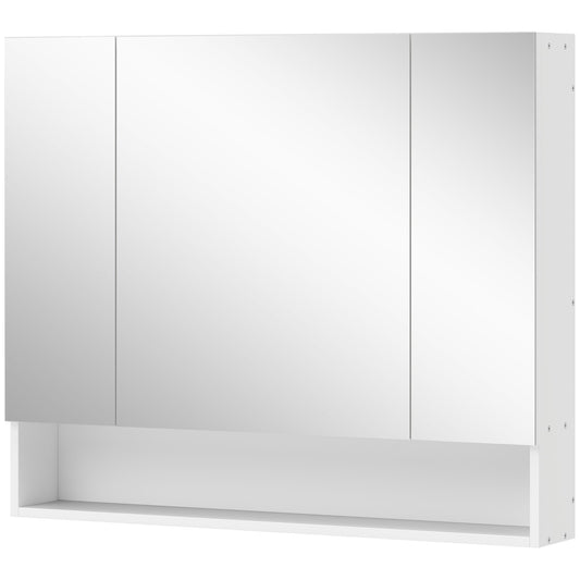Armoire à pharmacie murale avec miroir triple et tablettes