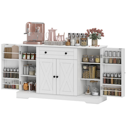 Buffet de cuisine style champêtre avec portes de grange