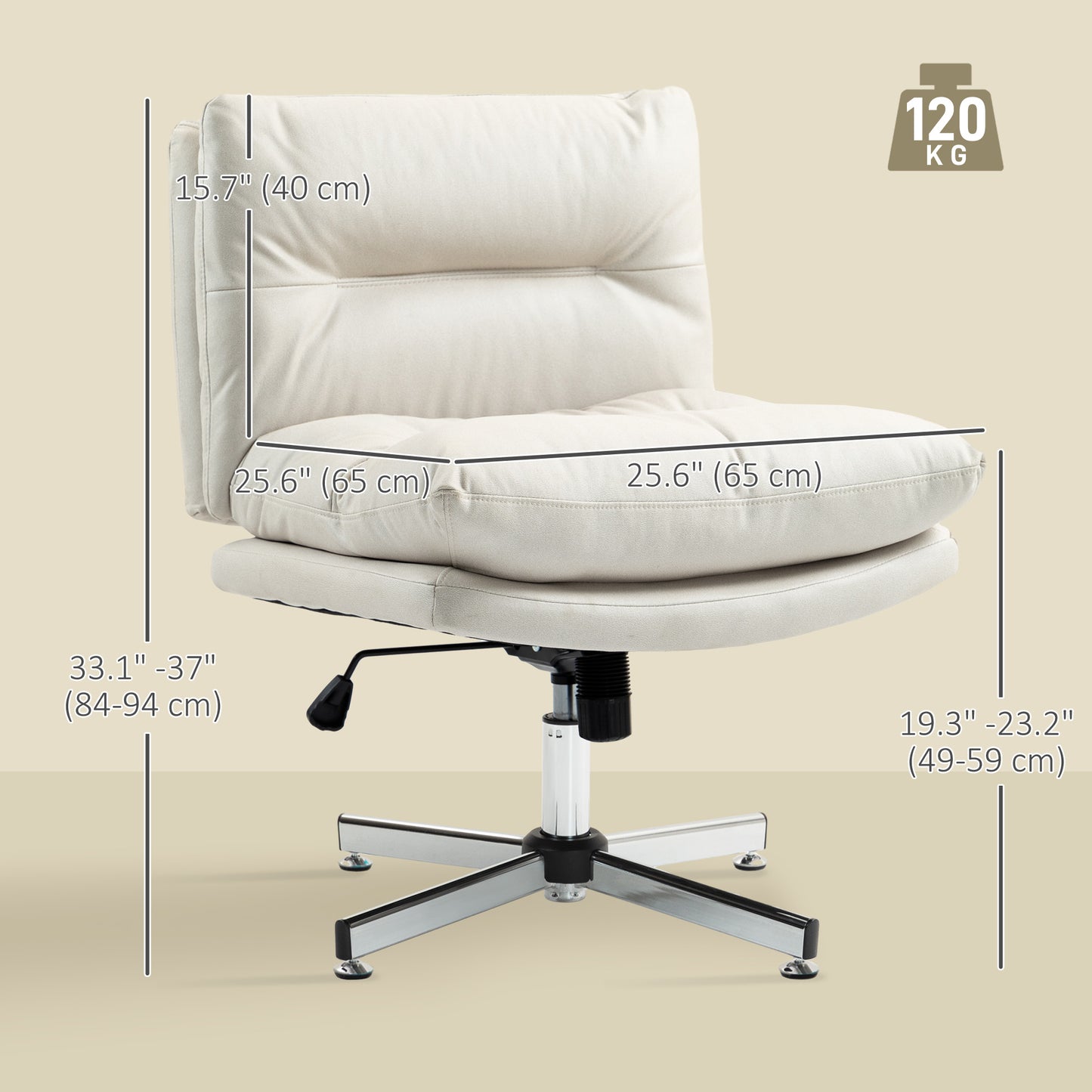 Chaise de bureau sans accoudoirs croisillons réglable pivotante