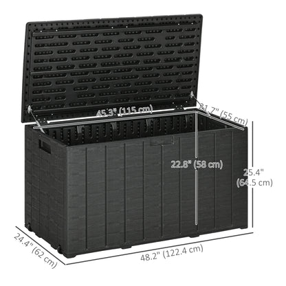 Coffre de rangement jardin 306 L étanche — noir
