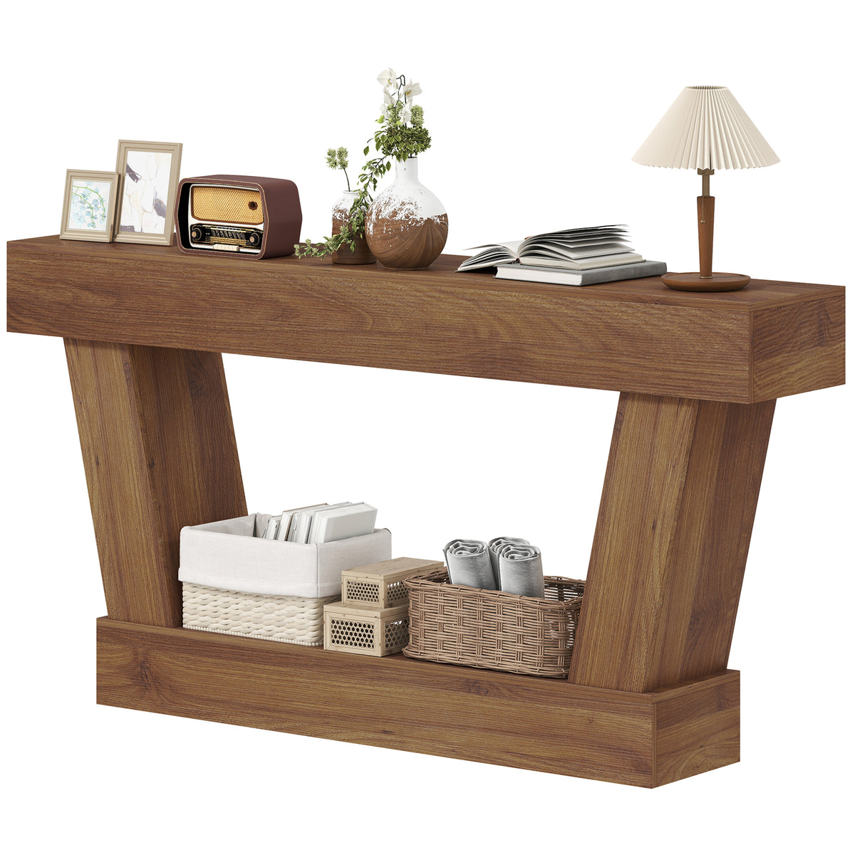 Console vintage pour entrée en bois d'ingénierie