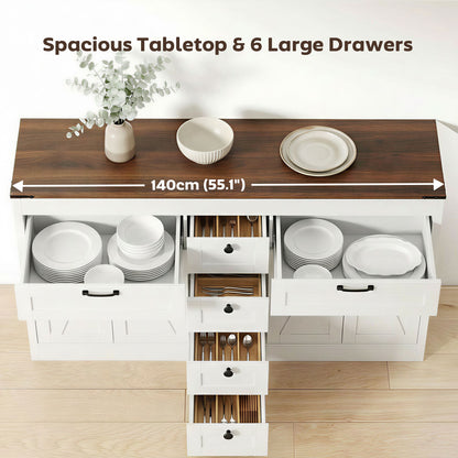 Buffet bahut style fermette 4 portes grange 6 tiroirs