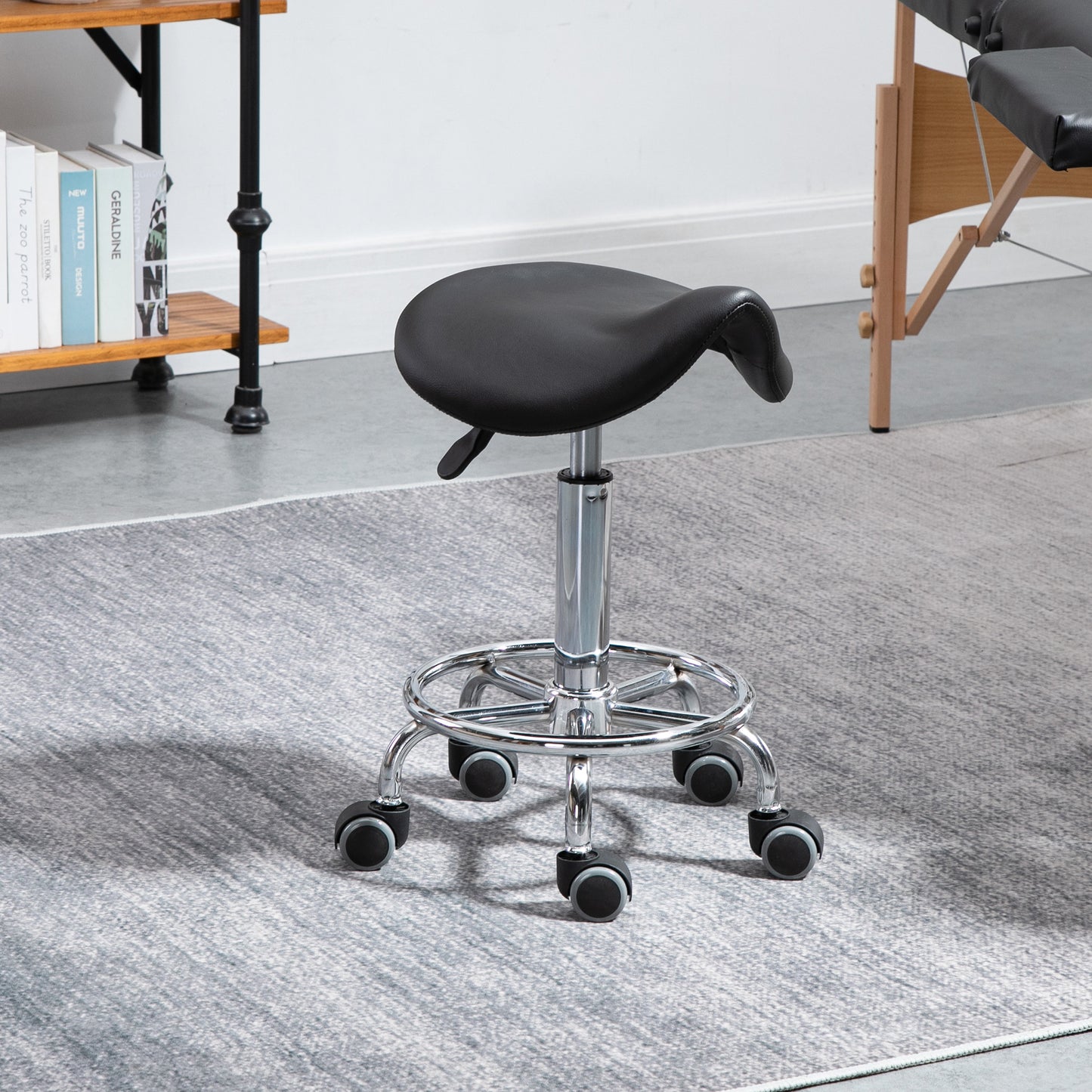 Tabouret selle ergonomique ajustable en similicuir