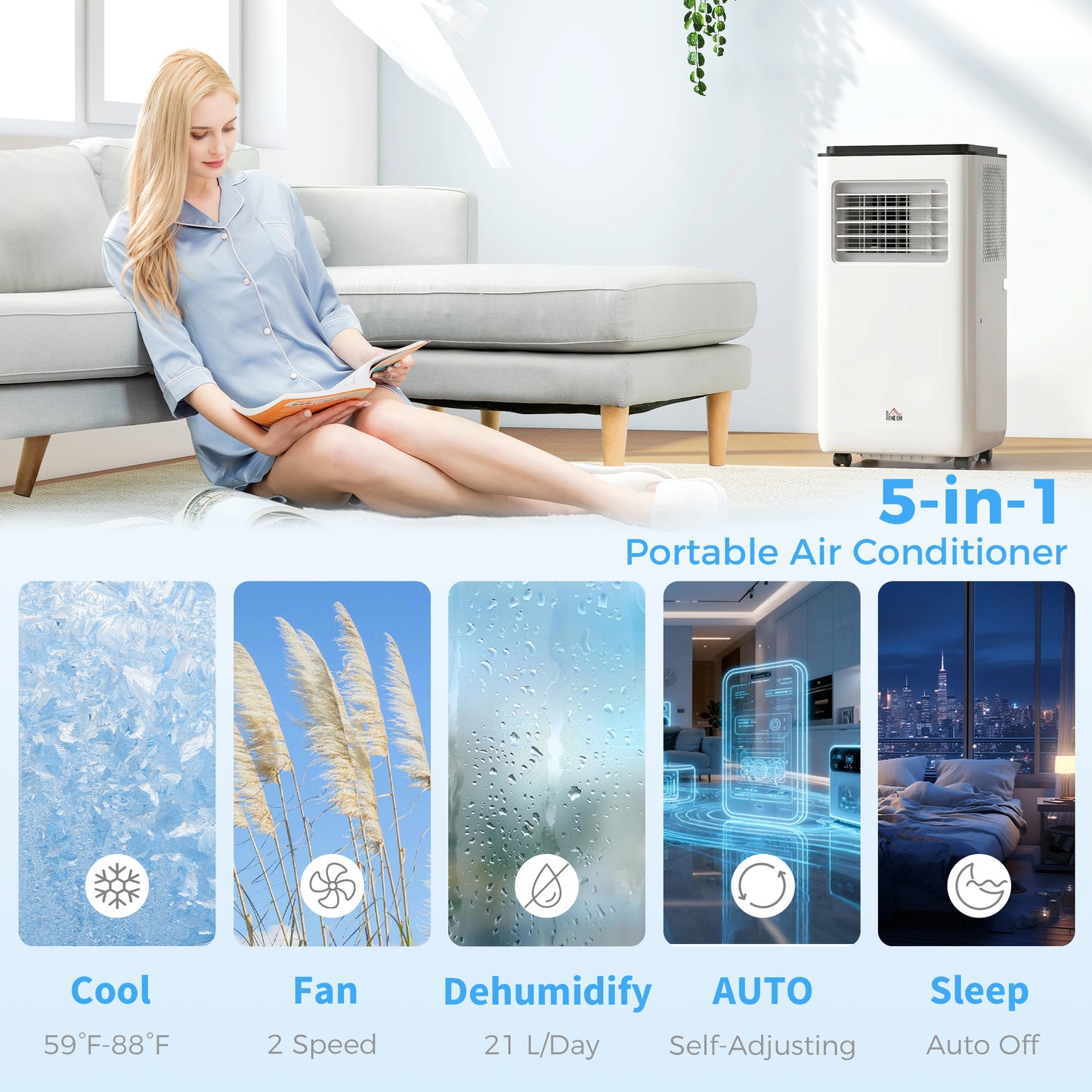 Climatiseur portable 8000 BTU 345 pi² déshumidificateur