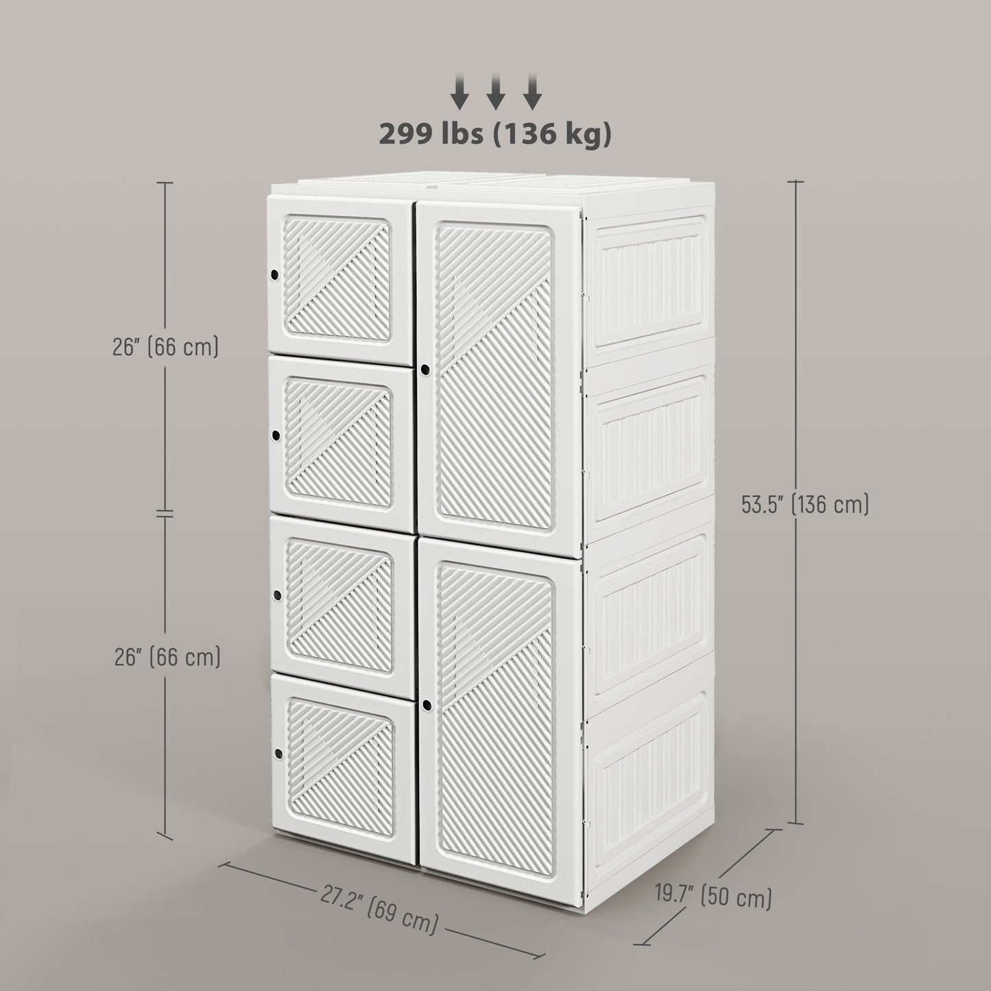 Armoire penderie pliable 5 compartiments