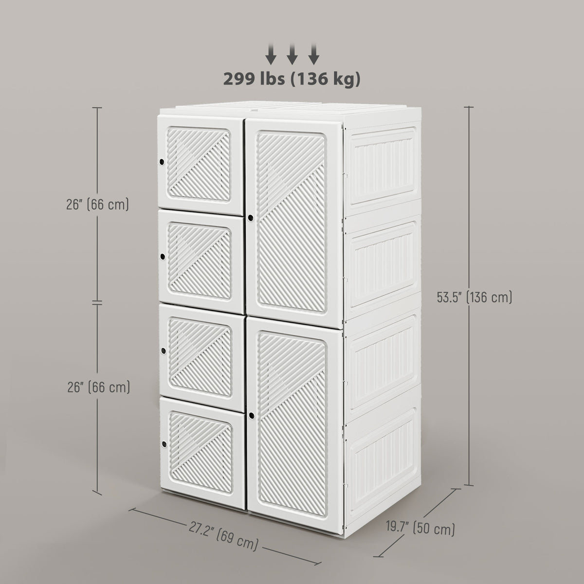 Armoire penderie pliable 5 compartiments